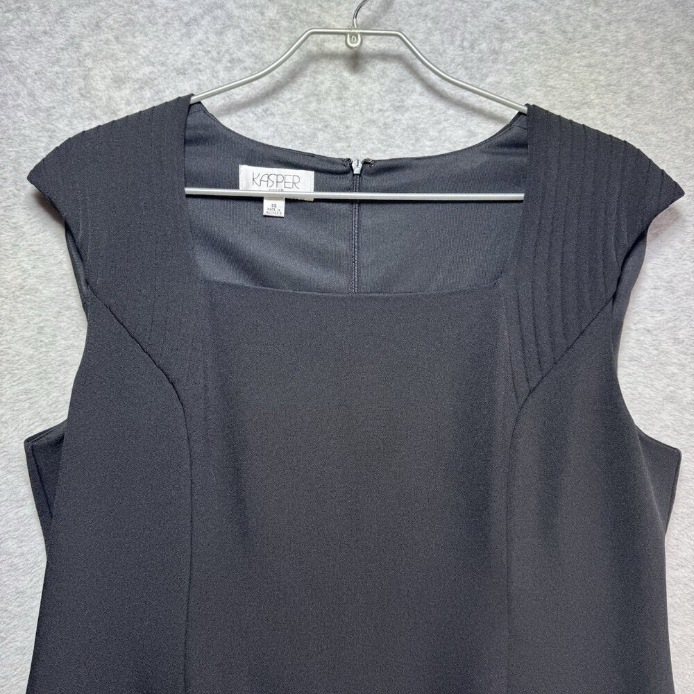 Kasper Dress Womens 14 Black Sleeveless Lined Career Zip up - Picture 5 of 11